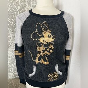 Disney Parks Women's Black,Grey and Gold Minnie Mouse Sweater size small